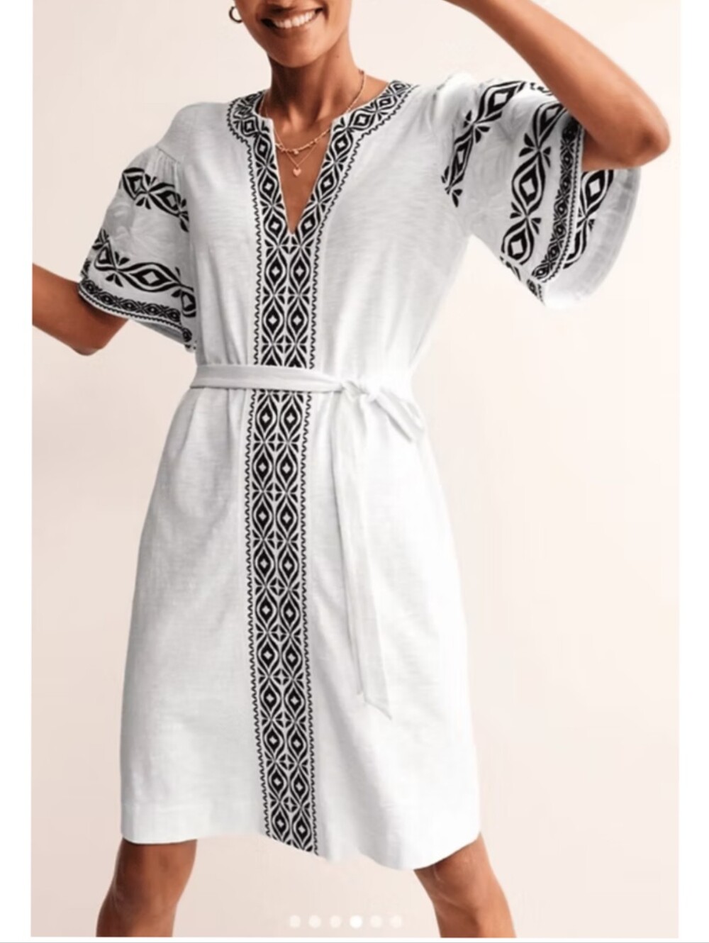 NEW Boden Embroidered Jersey Short Dress